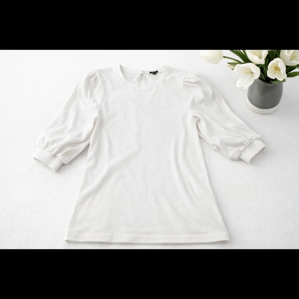 Express White Puff Sleeve Blouse